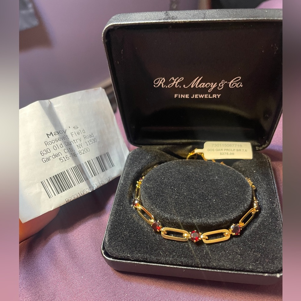 Macy's Gold Bracelet with Red Accents